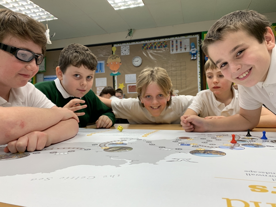 Pupils Playing Cornish Caretakers Board Game